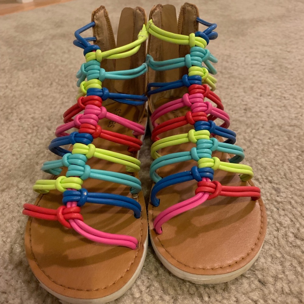 Colorful gladiator sandals!